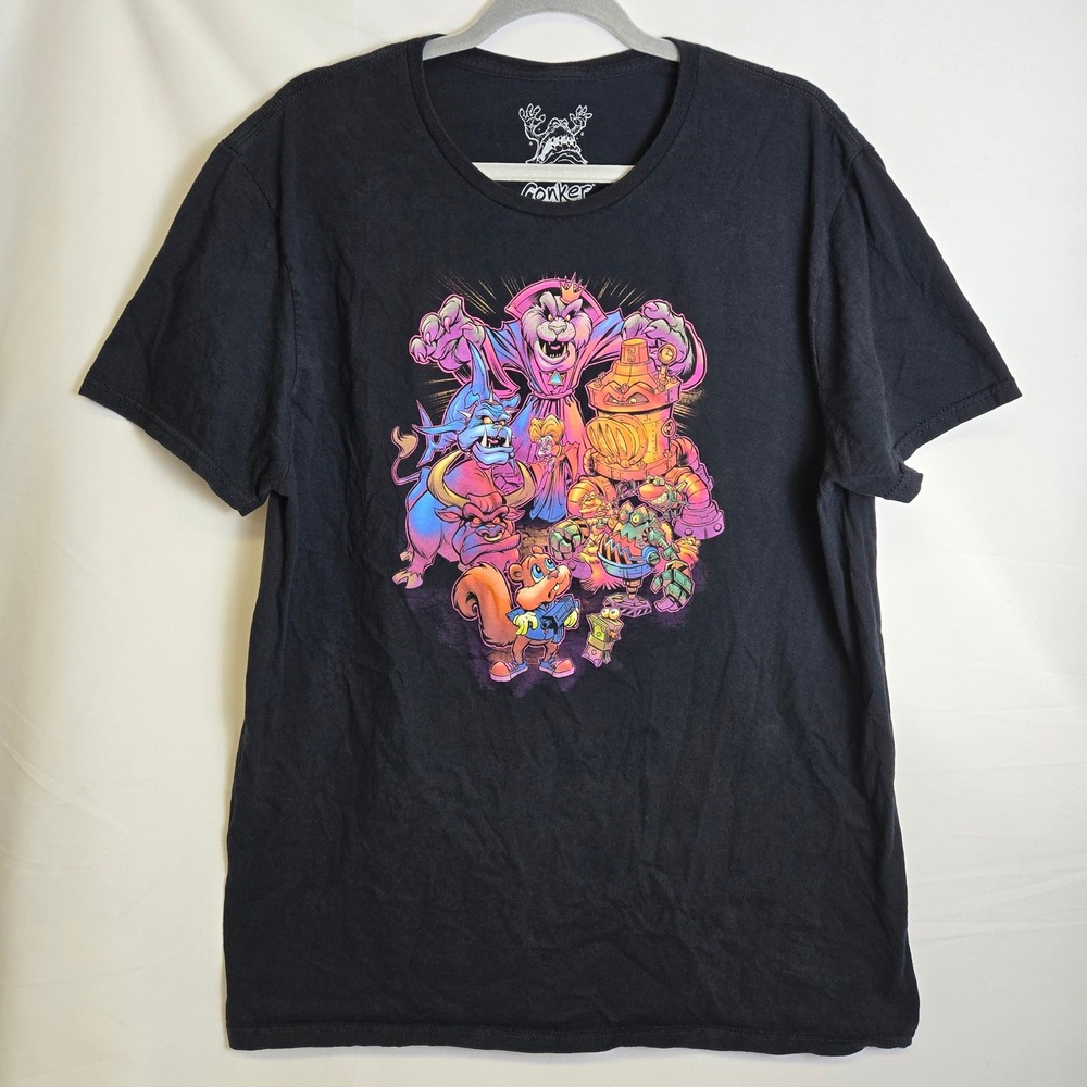 Loot Crate Conker's Bad Fur Day Graphic Tee T-Shirt Cotton Video Game Black XL